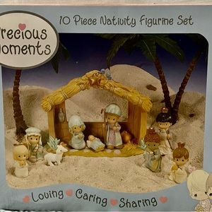 Precious Moments 10 Piece Porcelain Nativity Set